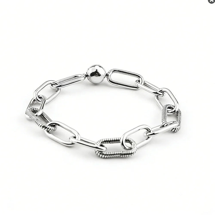 Bracciali Fai-da-Te in Argento Sterling 925 con Catena a Serpente e Cuore per Donne, Creazione di Gioielli Artigianali Eleganti PlatiNum