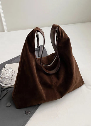 Women Suede Shoulder Bag with Zipper Hobo Bags Large Capacity Handbag Slouchy Bag Commuter Travel Bag Purses and Handbags PlatiNum