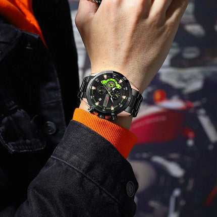 CURREN 8402 Orologio da uomo in acciaio inossidabile Moda creativa Quadrante luminoso con cronografo Orologio da uomo di lusso per il tempo libero reloj hombre platinumshop