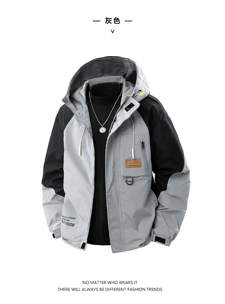 Jacket Mens Spring Autumn New Men Jacket Printing Hooded Jackets Casual Coat Men's Business Coats Size L-4XL 5XL 6XL 7XL 8XL