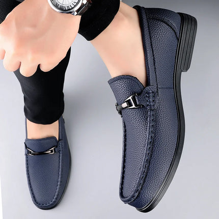 Mocassini in Vera Pelle per Uomo, Scarpe Casual Classiche per Lavoro e Pendolarismo, Slip-on Comodi per Passeggiate