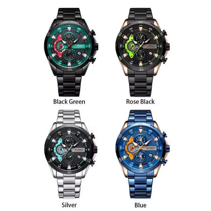 CURREN 8402 Orologio da uomo in acciaio inossidabile Moda creativa Quadrante luminoso con cronografo Orologio da uomo di lusso per il tempo libero reloj hombre platinumshop