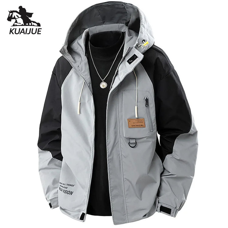 Jacket Mens Spring Autumn New Men Jacket Printing Hooded Jackets Casual Coat Men's Business Coats Size L-4XL 5XL 6XL 7XL 8XL