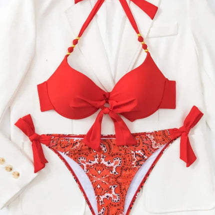 Sexy Push Up Bikini 2024 Costume da bagno donna Due pezzi Costumi da bagno Perizoma femminile Bikini Set Nuoto per costumi da bagno Biquini brasiliano platinumshop