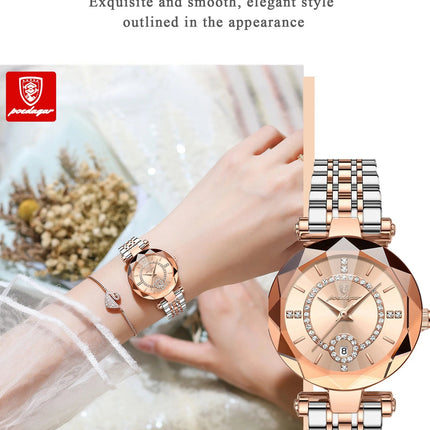 POEDAGAR Orologio da polso originale alla moda per donna Orologio da donna al quarzo con data in acciaio inossidabile impermeabile Orologi da donna casual di lusso platinumshop