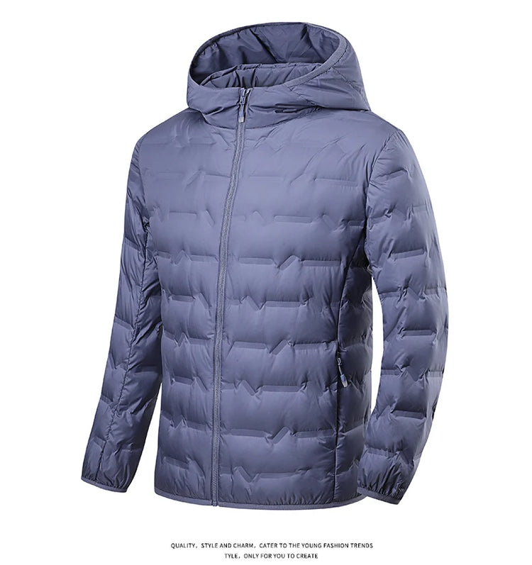 EUMERGX Men's Down Jacket Winter Warm Duck Down Lightweight Padding Jackets Camping Climbing Trekking Graphene Lining Coat