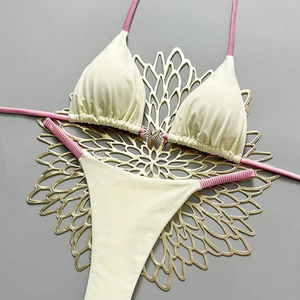 Micro Bikini 2026 Push Up Costumi da bagno donna Costumi da bagno sexy Bikini brasiliano Perizoma Biquini Costume da bagno solido Costumi da bagno estivi platinumshop
