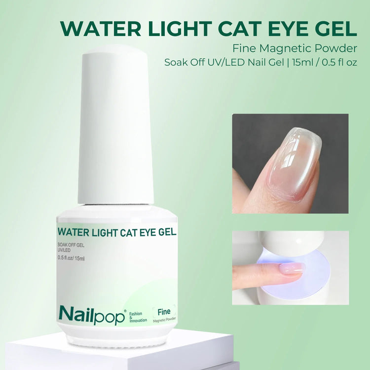 Nailpop Cat Eye Gel Polish 15ml HEMA/TPO Free Magnetic Nail Varnish Coarse Fine Glitter Particles Effect UV/LED Cured DIY 1pc