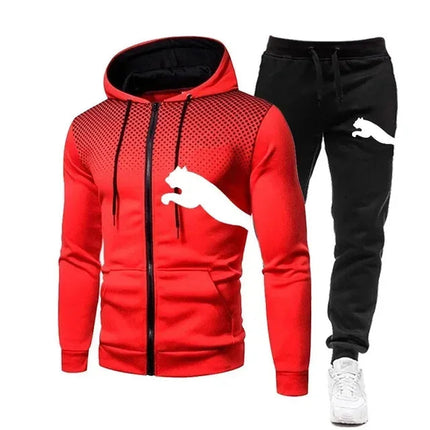 2025 Men's Autumn and Winter Hooded Sweatshirt Set, Hooded Sweatshirt + Pants Set, Sports Running Leisure Wear PlatiNum