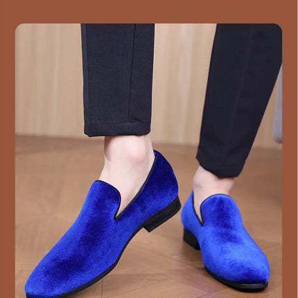 Nuove Scarpe Eleganti da Uomo in Pelle Nera, Blu e Rossa, Mocassini da Guida, Scarpe Formali da Cerimonia e Matrimonio, Calzature da Cerimonia