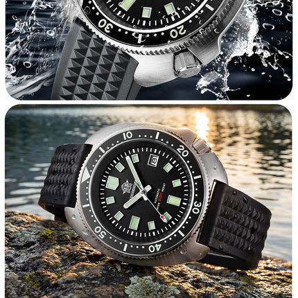 ADDIESDIVE Luxury Men's Automatic Watch Ceramic Bezel Sapphire Glass 200m Waterproof Ultra Bright Blue Luminous Diving Watch