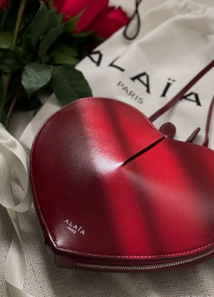 Borsa a tracolla a cuore in vera pelle, modello basic alla moda, nuova collezione 2026, per tutti i giorni, con tracolla regolabile, sottile, graziosa, da viaggio, per donna