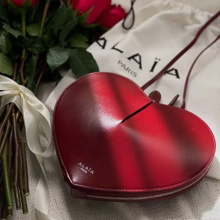 Borsa a tracolla a cuore in vera pelle, modello basic alla moda, nuova collezione 2026, per tutti i giorni, con tracolla regolabile, sottile, graziosa, da viaggio, per donna