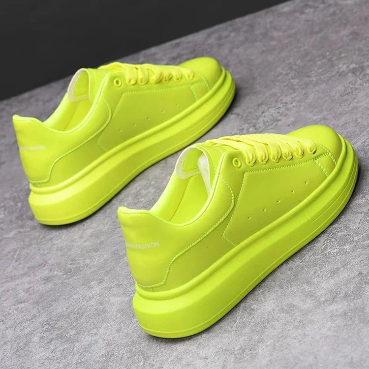 Brand Men's Shoes Black Glossy Casual Men Shoes White Fashion Couple Sneakers Man Shoes for Men