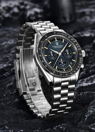 PAGANI DESIGN 2026 Nuovo Orologio da Uomo Moon, Orologio al Quarzo di Lusso per Uomo, Cronografo con Vetro Zaffiro AR, Impermeabile, Movimento VK63, Cinturino in Nylon