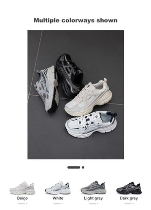 Baasploa Women Running Shoes Lightweight Breathable Sport Shoes Female Comfort White Casual Sneakers Height Increase Cushioning PlatiNum
