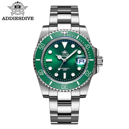 ADDIESDIVE AD2503 Luxury Men Watch Water Sapphire Glass Waterproof 200M C3 Super Luminous Calendar Automatic Mechanical Watch