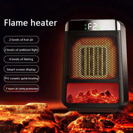 Portable Electric Heater Portable Desktop 1000W PTC Heating Fan Warm Air Blower for Household Office Mini Space Heater