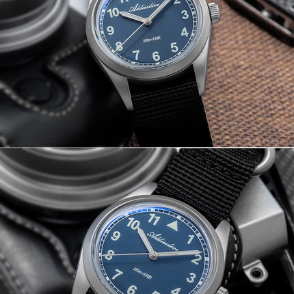 ADDIESDIVE 36mm Men's Analog Watch Bubble Mirror Glass 100m Waterproof Luminous Watch Simple Men Quartz Watches with Nylon Strap