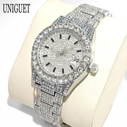 Orologio da Donna UNIGUET di Lusso alla Moda, Elegante Quadrante Piccolo con Diamanti Rosa, Mini Orologio da Polso al Quarzo Bling-Bling da Donna, Regalo platinumshop