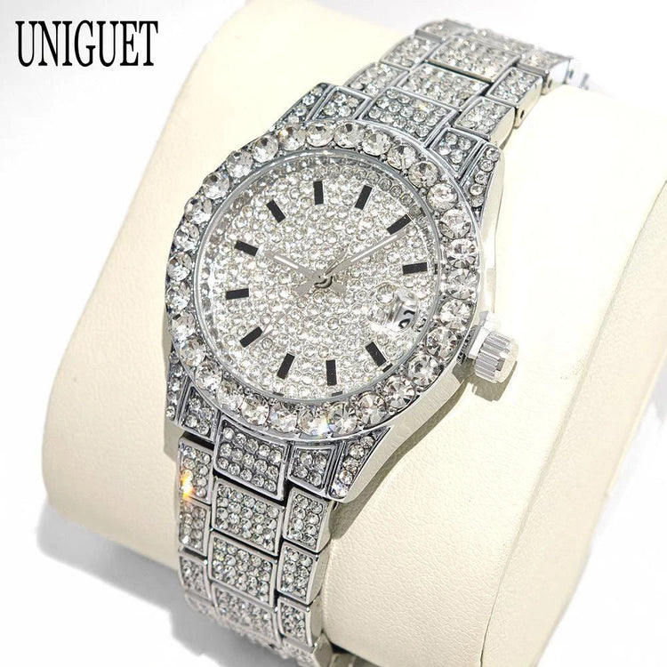Orologio da Donna UNIGUET di Lusso alla Moda, Elegante Quadrante Piccolo con Diamanti Rosa, Mini Orologio da Polso al Quarzo Bling-Bling da Donna, Regalo platinumshop