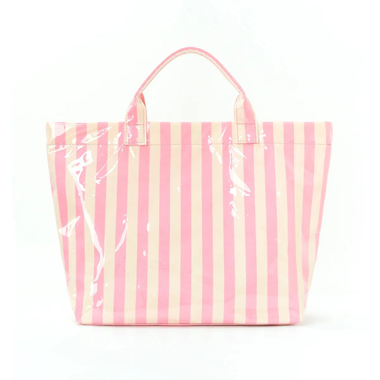 Borsa tote in PVC a righe, borsa a tracolla da viaggio e per pendolari di grande capacità |   Borsa Magnetica Leggera con Tasca Interna con Cerniera