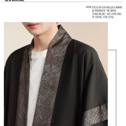 Camicia Samurai Giapponese per Uomo, Stile Sumo, Casual Oversize, Kimono Tradizionale con Stampa Vintage