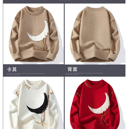 2025 Korean Style Men Women Sweater Knitted Trendy Youth Student Style Knitwear Top Casual Warm Crew Neck Knitted Pullover 4XL-M