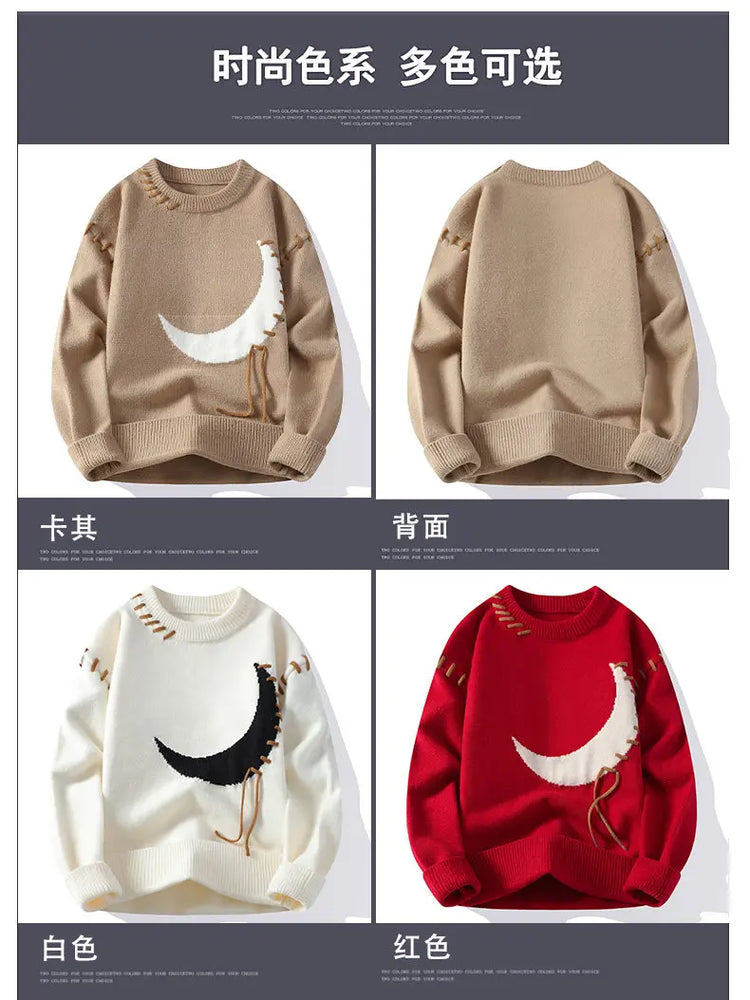 2025 Korean Style Men Women Sweater Knitted Trendy Youth Student Style Knitwear Top Casual Warm Crew Neck Knitted Pullover 4XL-M