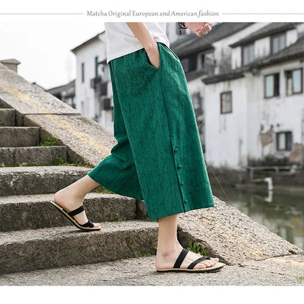 Pantaloni da samurai giapponesi Kimono da uomo Pantaloni casual in cotone retrò da uomo Pantaloni larghi casual Hip Hop Harajuku di alta qualità da uomo