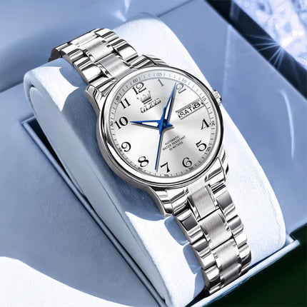 OLEVS Orologio di lusso di alta qualità per donna Orologio meccanico automatico da donna impermeabile in acciaio inossidabile Orologi da donna eleganti platinumshop