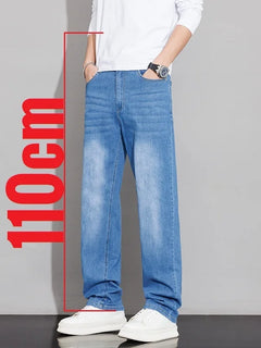 190cm Tall Men's Casual Jeans Extra Long Length Denim Pants Male 115cm 110 Inseam 34 36 190 195 Cm 115 Classic Business Straight
