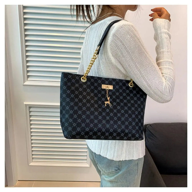 Women Luxury Design Tote Bag  Large Capacity Handbag Fashion Printing Shoulder Bag Trendy New Shopping Bag Purse PlatiNum