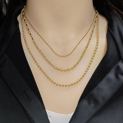316 Stainless Steel Necklaces For Women Necklace Long Beads Chain Necklace Choker Necklace Bead Necklace Fashion Jewelry Gift PlatiNum