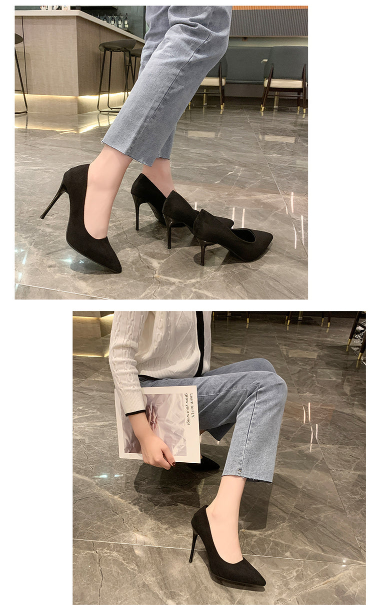 Donne Nuovi Sandali Con Tacco Medio Nero 6-8-10 cm A Punta Tacco Sottile Baotou Banchetto Scarpe Con Tacco Alto Scarpe Da Donna Tacones Mujer