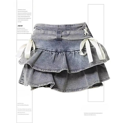 Damen-Vintage-Y2K-Jeans-Minirock der 90er-Jahre, Nietengürtel, sexy, A-Linie, für den täglichen Sommergebrauch, Neue Kollektion 2026