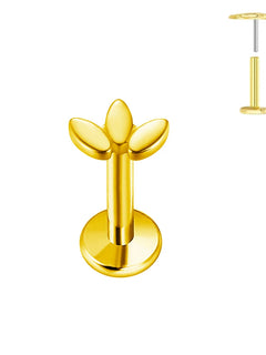 ASTM F136 G23 Orecchino a forma di cuore in titanio 16G 18G 20G Piercing senza filettatura Farfalla Push in Lip Stud Daith Labret Conch