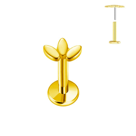 ASTM F136 G23 Orecchino a forma di cuore in titanio 16G 18G 20G Piercing senza filettatura Farfalla Push in Lip Stud Daith Labret Conch platinumshop