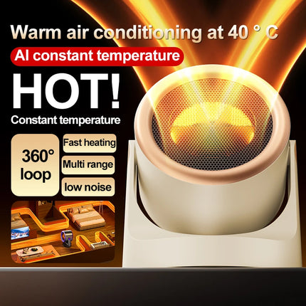 Desktop Heater Dormitory Mini Quick Heating Silent Energy Efficient Household Hot Air Blower Appliances Room Warmer For Office ﻿