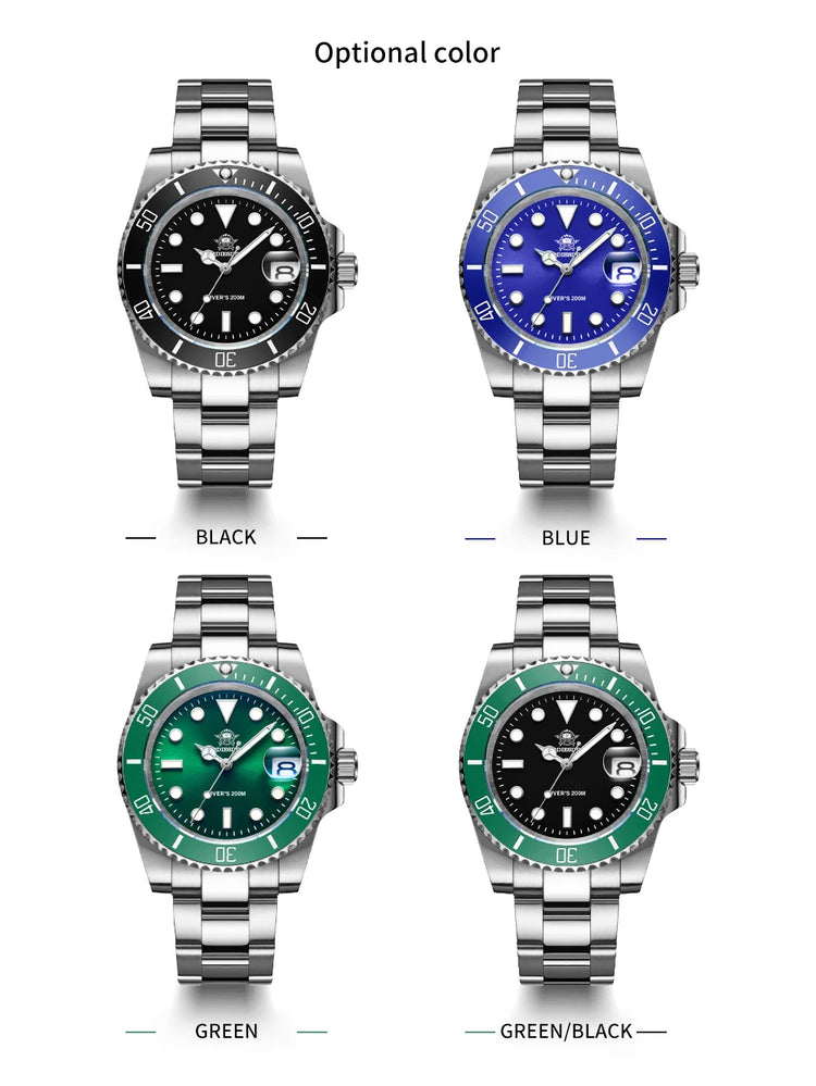 ADDIESDIVE Men's Classic Watch with Ceramic Bezel 200m Water Resistant Casual Quartz Watch BGW9 Blue Luminous Gift Watch MY-H3-2