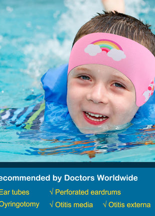 Fascia per nuoto impermeabile per bambini Fascia di protezione per le orecchie regolabile per mantenere l'acqua per il bagno, il nuoto, l'immersione