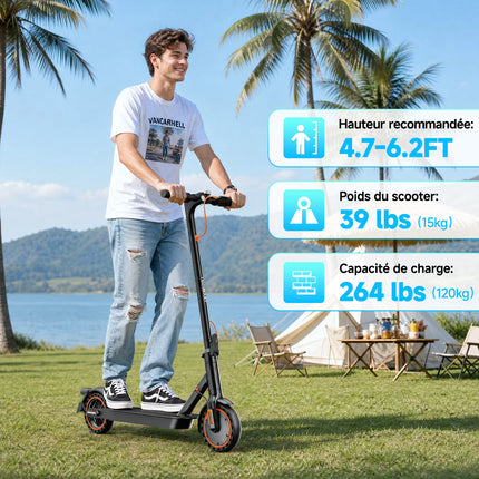 TODIMART N3 Monopattino Elettrico Pieghevole Motore Senza Spazzole 350W Batteria 36V7,8Ah Pneumatico Nido d'Ape Velocità 25km/h Carico Massimo 120kg Adulti