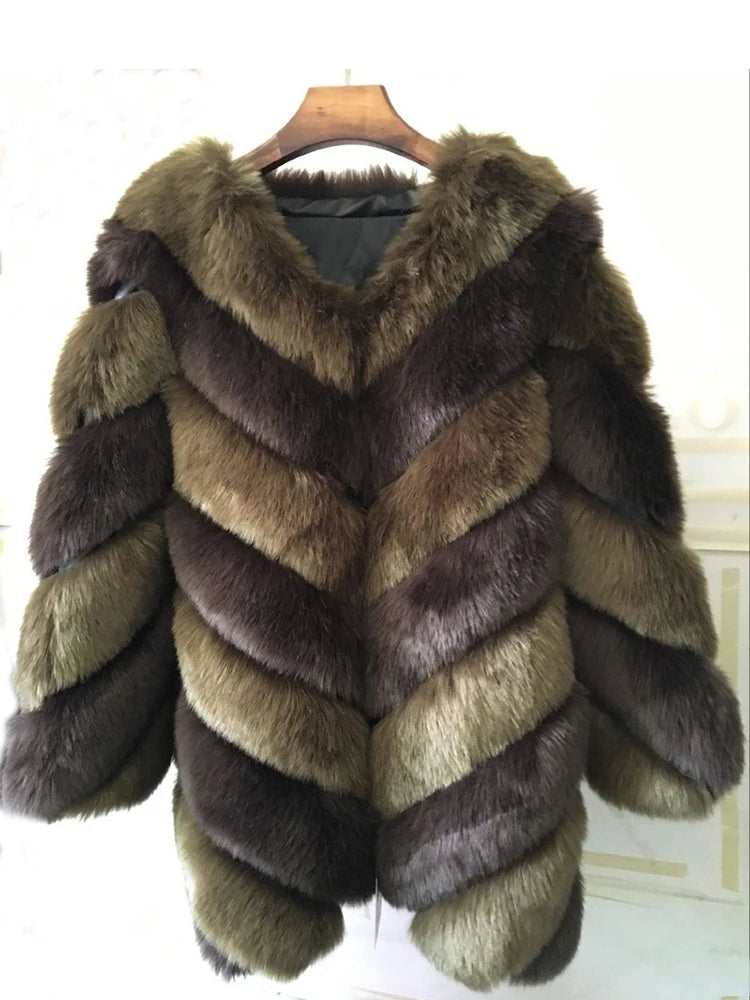 ZADORIN New Fashion Women Luxury Faux Fox Fur Coat Women Fashion Winter Coat Thick Warm Fake Fur Jacket Coats Chaqueta Mujer