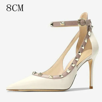 2025 Nuova linea estiva con tacchi alti con diamanti nudi Sandali Baotou con temperamento a punta sexy per le donne Tacchi alti a spillo platinumshop
