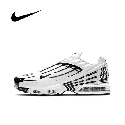 Nike Air Max Plus TN White Black Men Running Shoes Lightweight Comfortable Air Cushion Sports Sneakers
