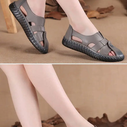 Sandales Femme - Nouveau Design 2026 - Sandales en Cuir de Vachette de Première Qualité