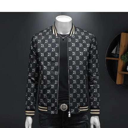 Luxury Letter Printed Baseball Jacket Men Autumn Winter Bomber Jacket Men Casual Business Windbreaker Coat Men Clothing 2025