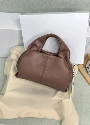 Grande borsa tote da donna in pelle morbida, con manici integrati, borsa capiente per shopping e lavoro