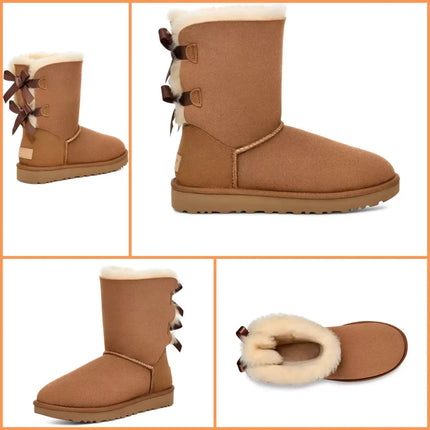 2026 Winter Women Snow Boots Super Mini Classics Real Sheepskin Wool Warm Low-cut Fur Shoes Slippers Man Short Boot Size 35-44