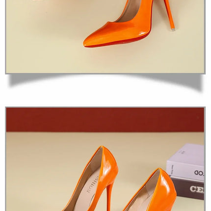 2024 Scarpe da donna Tacchi alti rossi Décolleté sexy con punta a punta 12 cm Scarpe da abito da sposa Colore nero nudo Tacchi alti con fondo in gomma rossa